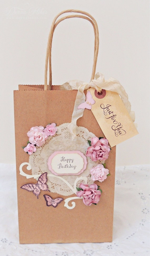 items similar to birthday gift bag shabby chic gift bag items similar to birthday gift bag shabby chic gift bag