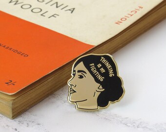 Virginia Woolf Enamel Pin - Feminist Enamel Pin Badge - Geek Gift for Book Lover - Book Pin - Library - Literature - Feminism - Girl Power