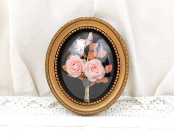 Cadre Photo Mural Ovale Vintage en Bois Massif Vitrine sous