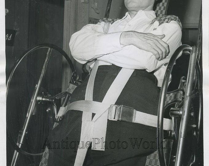 Actor E G Marshall in yoga wheel strange vintage photo