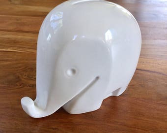 Vintage Dresdner Money Bank Porcelain Elephant attrib. Luigi Colani for Hochst Germany