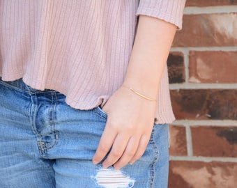 Gold bar bracelet. Gold delicate bracelet. Gold filled simple bracelet. Gold filled everyday bracelet. Gold filled bracelet
