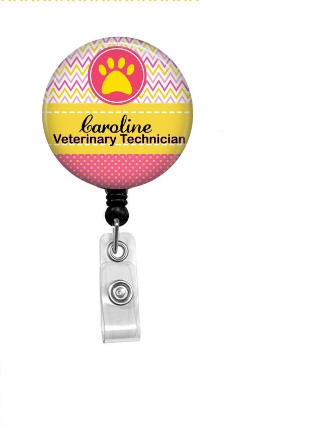 Veterinary Tech Badge Reel Id Badge Holder Badge Holder