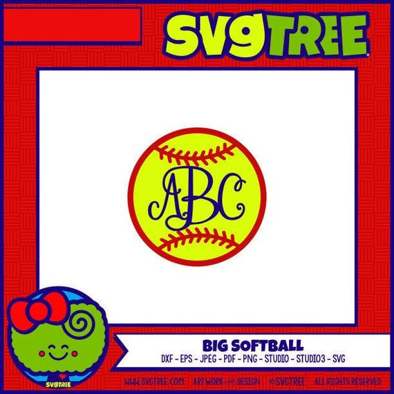 Download Softball SVG Softball Monogram SVG Fastpitch Softball