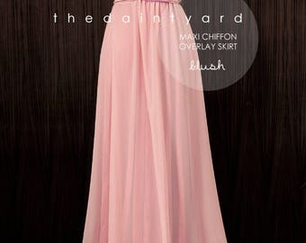 Chiffon Overlay Skirt in Blush for Maxi Long Convertible Dress / Infinity Dress / Wrap Dress / Octopus Dress