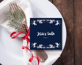 10 x Wedding Place Cards, Wedding Place Names, Wedding Place Settings, Wedding Name Cards Square, Navy Blue Wedding