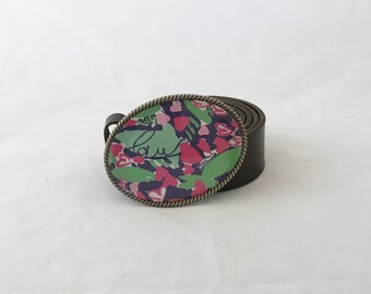 Fabulous Handmade Buckle with Lilly Pulitzer paper