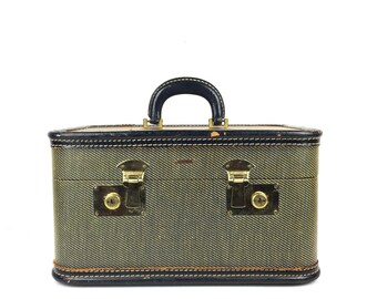 Vintage Innovation Tweed Train Case Vintage Suitcase Small 1940s Train Case Innovation Luggage Old Train Case Tweed Suitcase Train Case