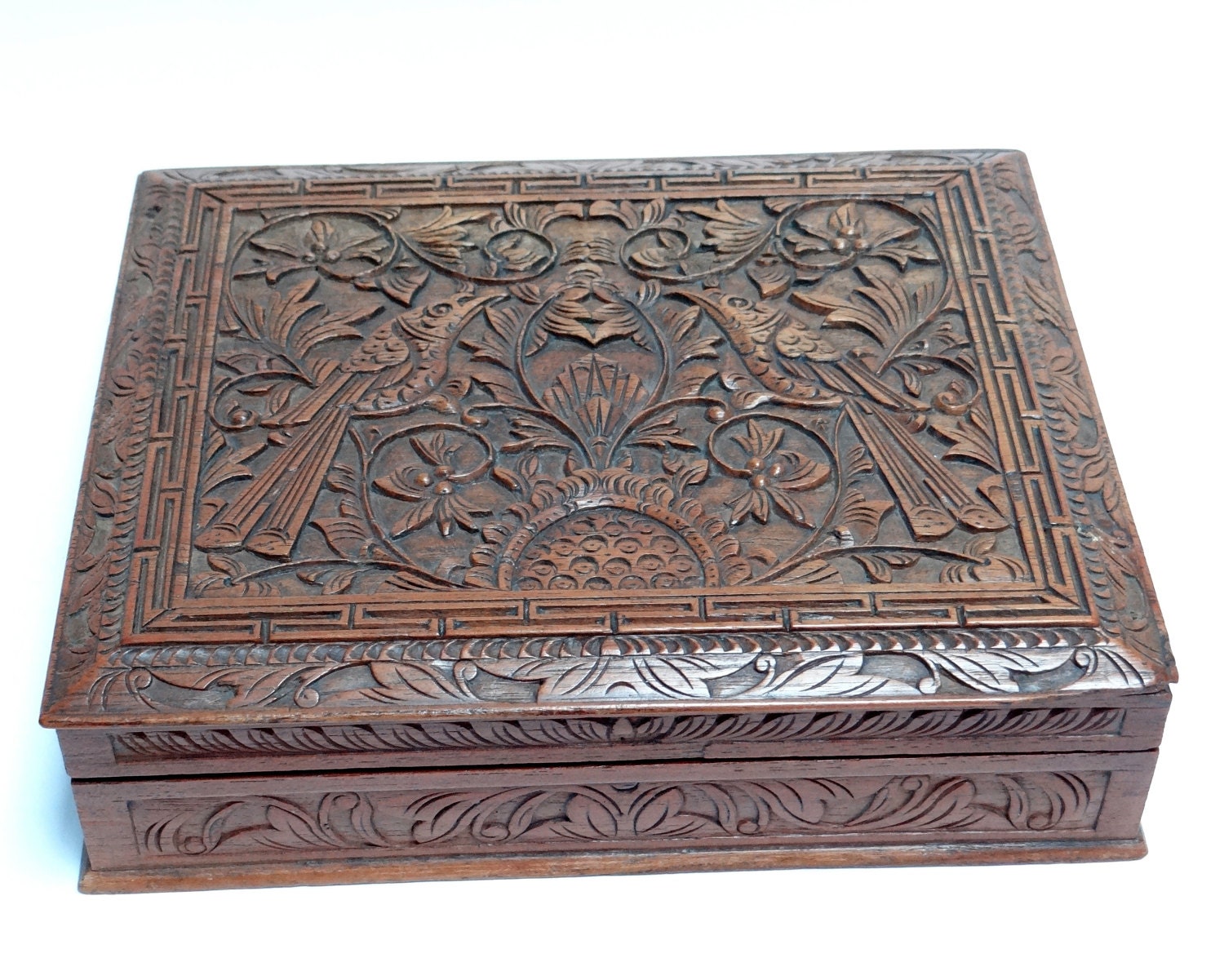 Antique Wooden Box Colonial Art Deco Carved Hardwood Box Vintage Trinket Box Oriental Balinese Carved Wood P Colonial Art Antique Wooden Boxes Antiques [ 1201 x 1500 Pixel ]