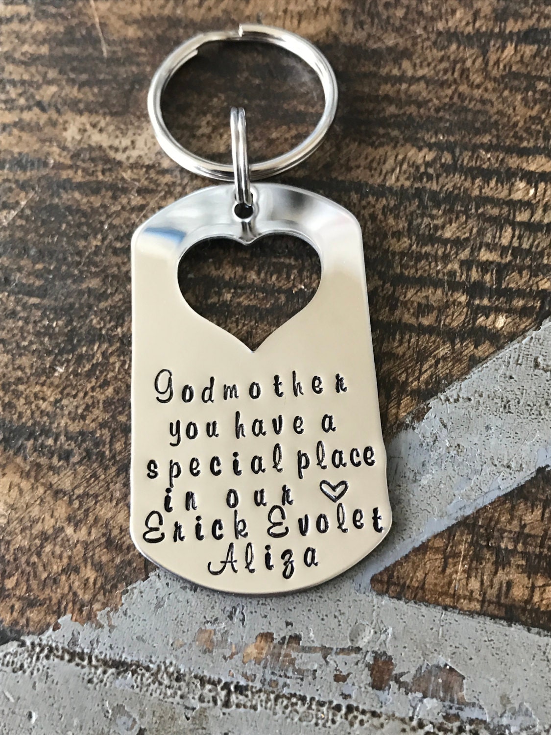 Godmother Keychain Baptism Gift Christening Keychain