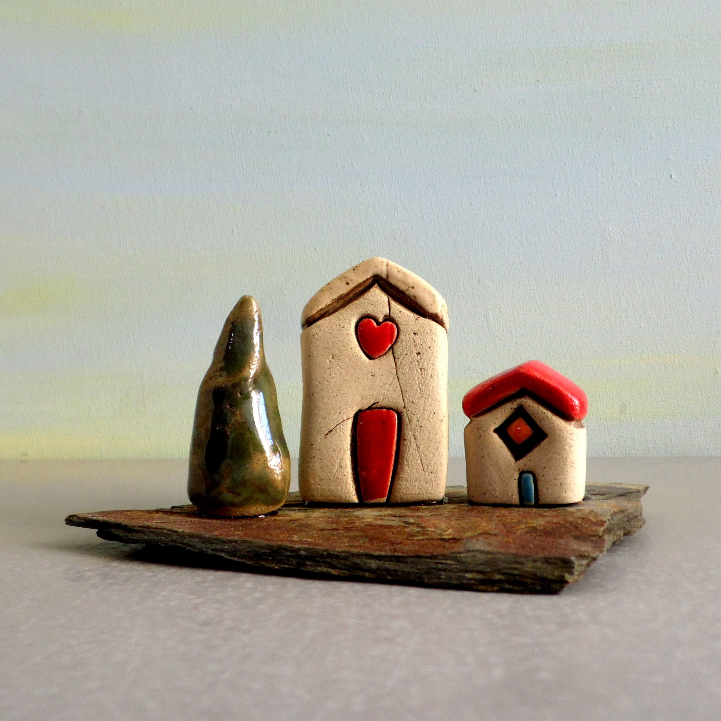 Small village Ceramic houses Sculpture Ceramic sculpture