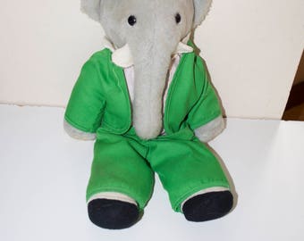 Vintage King Babar Stuffed Plush Animal 15"