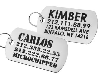 Military Dog Tags, Dog ID Tag, Dog Tag for Collar, Laser Engraved Military ID Tag, Custom Dog ID Tag
