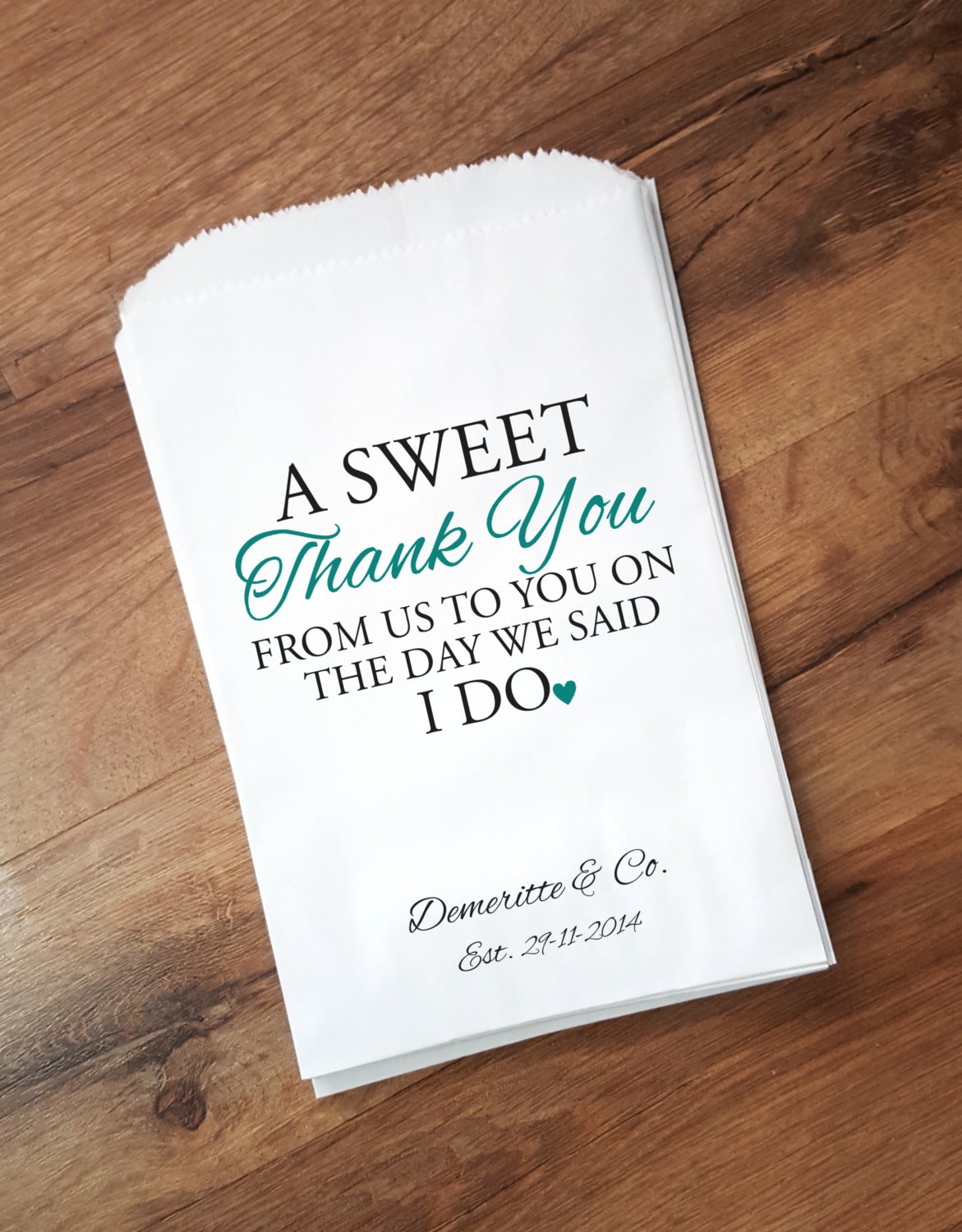 Wedding Favor Bags Sweet Thank You Personalized Candy Bags