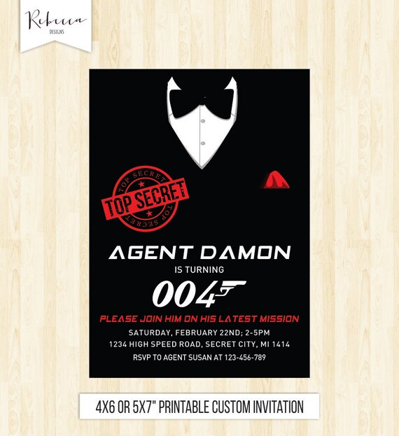 Spy Invitation Secret Agent Invitation Secret Agent Party Top Secret ...