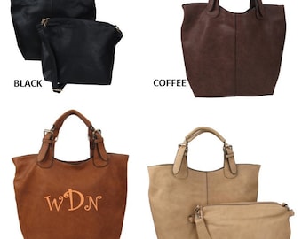 Monogrammed Large Crossbody Handbag/ Tote/ Great Gift/ All Season Bag--PRICE REDUCED