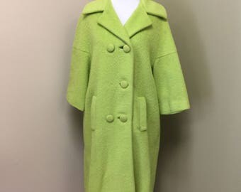 Lilli Ann Coat Wool Mohair Tisse A Paris Women's 1960s Retro