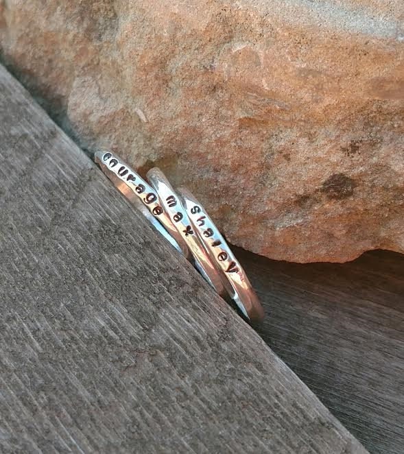 Personalized Rings Stacking Name Ring Mothers Name Ring Dainty Name Ring Mothers Day Gifts Grandmother Ring Kids Name Rings Bridesmaid Gifts