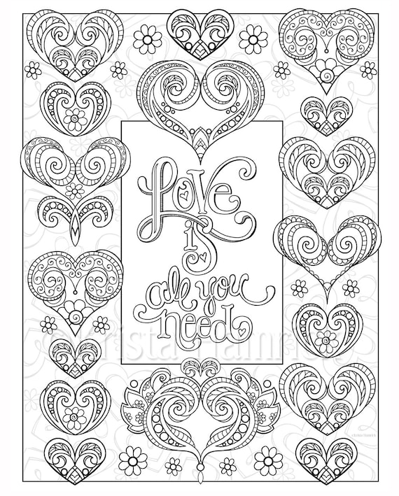 Love Hearts 2 coloring pages for Valentine39s Day