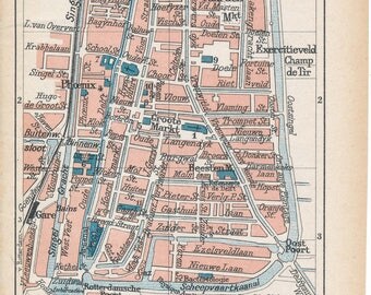 1911 Delft Netherlands (Holland) Antique Map