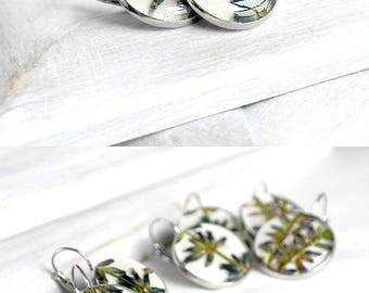 Unique jewelry gift mother day Resin jewelry Special gift for wife Natural earrings wife Round earrings Large earring Botanical gift teenage