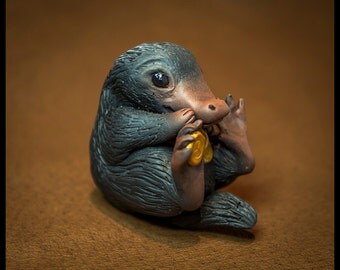 NIFFLER Made to Order from Fantastic Beasts | Miniature Polymer Clay Sculpture | Harry Potter Universe, Gift for Geeks, Wizards and Witches