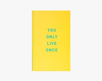 2017 Planner 2018 YOLO Yellow Hard Cover with Teal Lettering