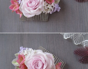 Wedding hair accessories for wedding hair clip Bridal hair accessory Bridal hair flower clip Bridal hair comb bridal flower hairpiece Rose