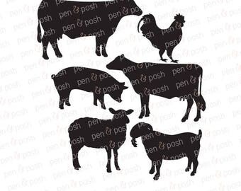 Svg - Farm Animals SVG - Farm Svg - Chicken SVG - Pig Svg - Sheep Svg - Cow Svg - Farm Animal Cut Files - Farm Animal Clipart