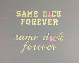 Same Dick Forever Banner - Same Penis Forever - Bachelorette Party Banner - Penis Straw - Penis Decoration - Last Fling