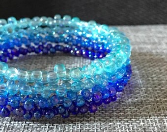 Ocean Blue Bubbles Memory Wire Bracelet