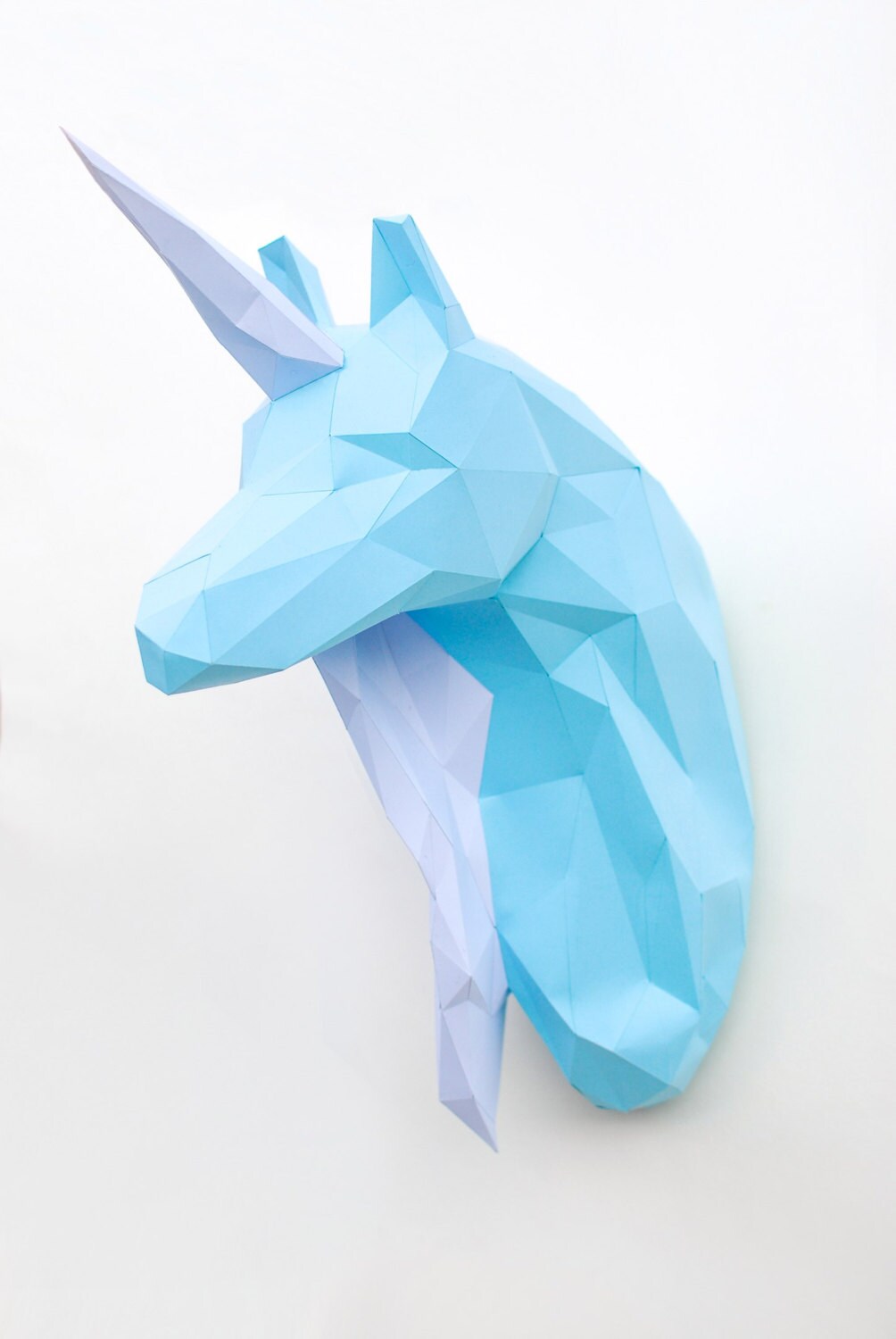 paper unicorn trophy head unicorn polygonal unicorn