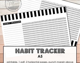 Printable 31 days Habit Tracker inserts for A5 Planners to support your personal growth, skills, wellbeing, fitness and happiness