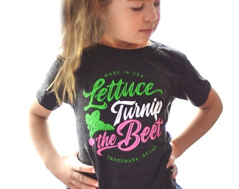 lettuce turnip the beet ® trademark brand OFFICIAL SITE - dark grey track t shirt with logo - farmers market, csa, vegan, vegetarian, garden