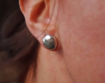 Pebble Earrings, Ear Studs, Fine Silver Earrings, Handmade