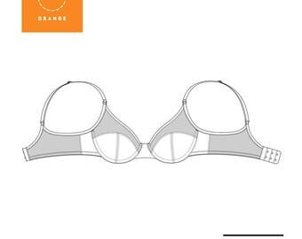 Instant Download PDF lingerie sewing pattern for an underwire bra - Fenway Bra