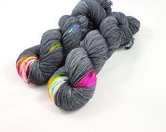 Shy Rainbow, sock yarn, speckled yarn, hand dyed yarn, speckled sock yarn, colorful yarn, indie dyed yarn, knitter gift, indi