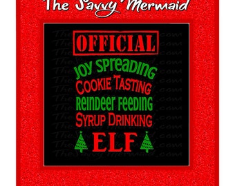 Christmas Elf SVG Cut file- Funny Syrup- Spread Christmas Cheer Svg- Team Santa Reindeer Svg- Cricut Vinyl shirt- Silhouette Studio Htv DXF