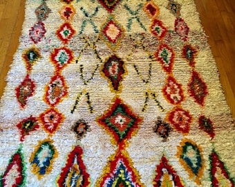 FREE SHIPPING!!! BOHO Chic Rug Vintage Moroccan Boucherouite in Multi Colors (Los Angeles)