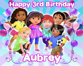 Dora and Friends In the City Edible Cake Image Topper on Frosting and Icing Sheets