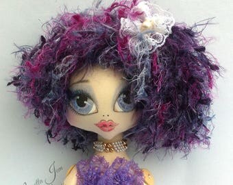 MERMAID doll,cloth doll, Art Doll,OOAK doll WINSOME Sugar shell, Original, handmade doll, romantic,fantasy, heirloom doll, keepsake doll