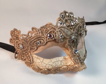 Tan Masquerade Mask Lace, Masquerade Mask, Venetian Mask, Masquerade Ball Masks, Masquerade Masks Women, Halloween Costume Mask Party Dress