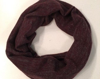 Baby / Toddler Infinity Scarf /Neck Warmer / Tube Scarf - Solid burgundy with specks of grey
