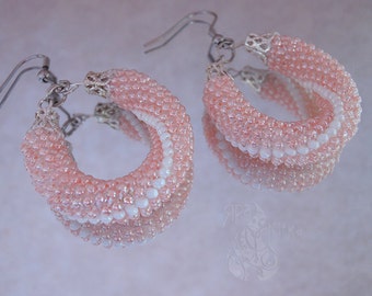 Hoop earrings Beaded earrings Dainty earrings Modern earrings Earrings for women Dangle earrings Elegant earrings Wedding earrings Gift