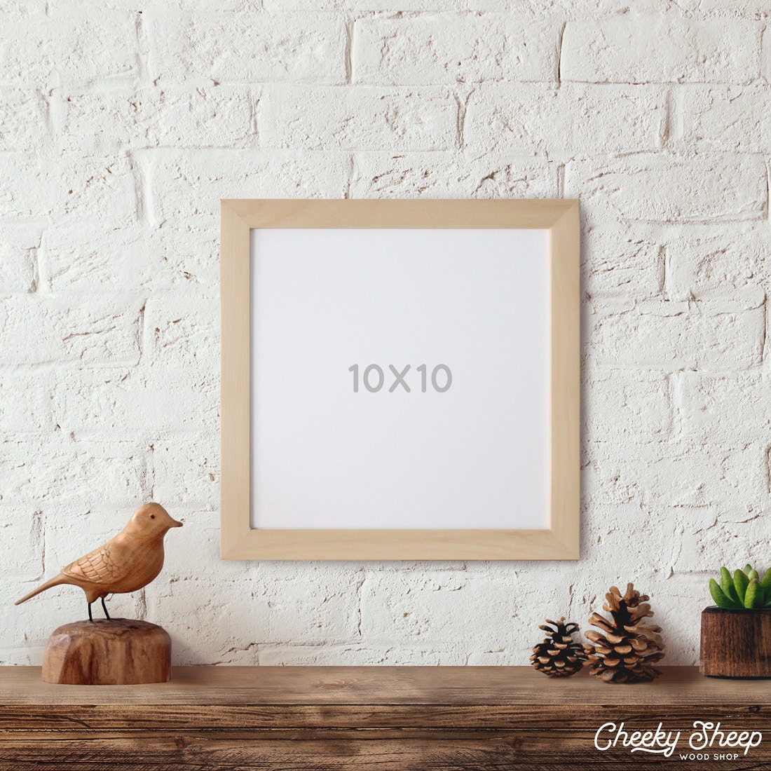 10x10 Unfinished Wood Frames Glass And Backing Square Frame