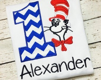 Dr Seuss / Cat in the Hat birthday shirt / Personalized / 1-9 / Dr Seuss shirt