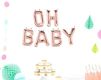 OH BABY Balloons, Foil LetterBalloons, Oh Baby Banner, Oh Baby, Baby Shower Balloons, Gold, Silver, Blue, Pink, Baby Balloon, Baby