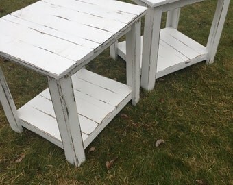 Rustic end table set