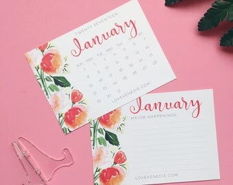 2017 Floral Desk Calendar with Stand