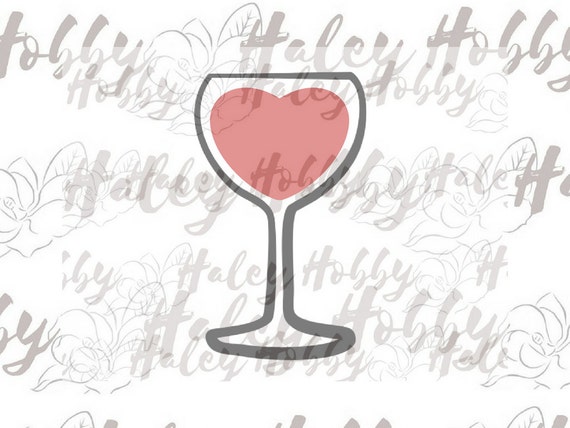 Download Heart Wine Glass Valentine Day Wine SVG cut file silhouette